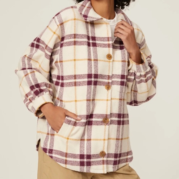 ba&sh Qetsia Plaid Shacket - Picture 2 of 5